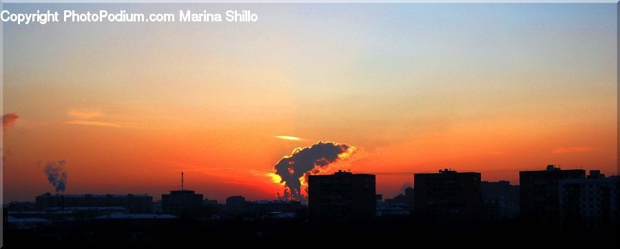 Dusk, Outdoors, Sky, Sunlight, Sunrise, Sunset, City