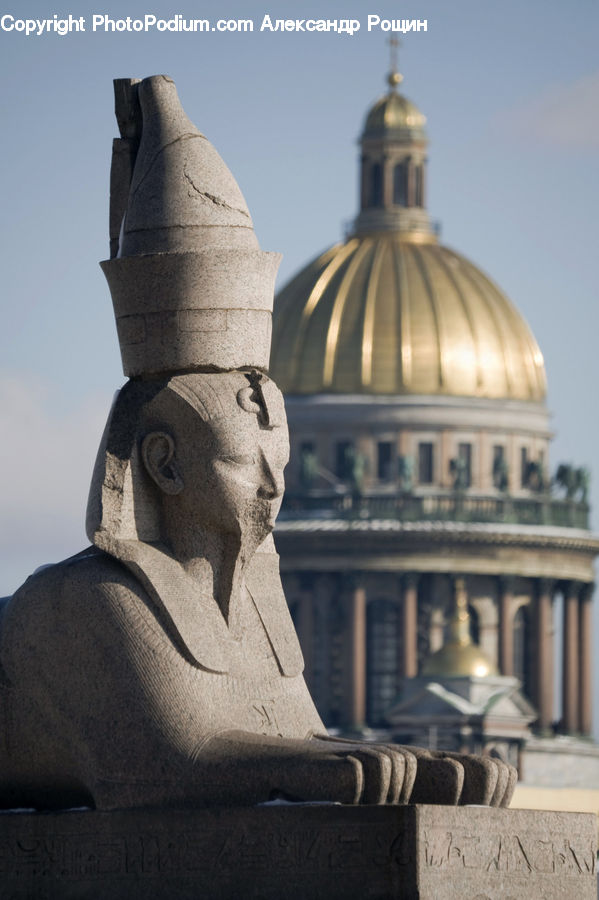 Bust, Figurine, Head, Architecture, Dome, Building, Shrine