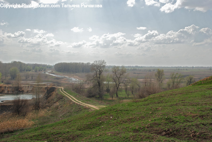 Dirt Road, Gravel, Road, Field, Grass, Grassland, Land