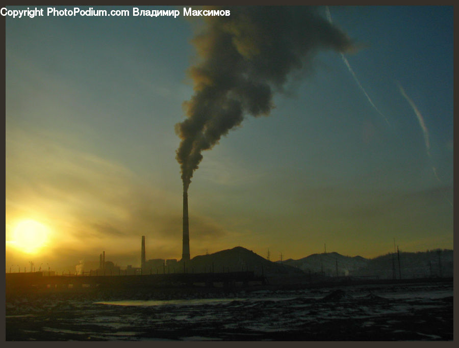 Power Plant, Factory, Refinery, City, Downtown