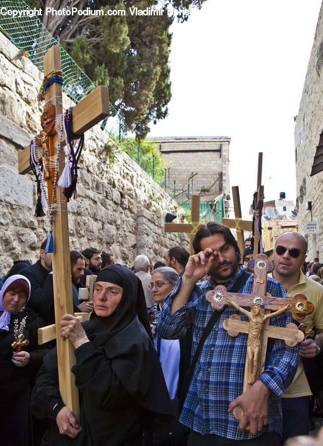 People, Person, Human, Cross, Crucifix, Crowd, Carpenter