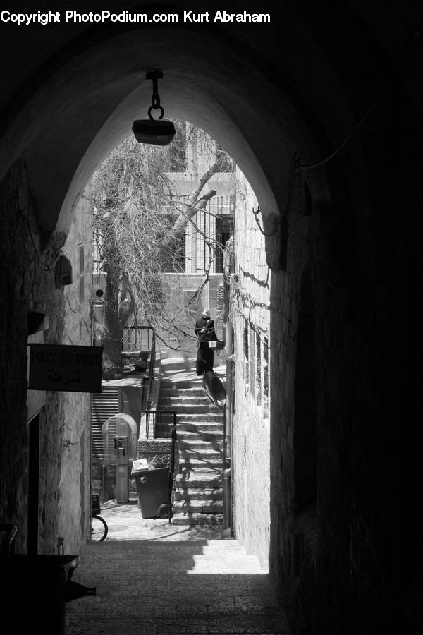 Arch, Alley, Alleyway, Road, Street, Town, Brick