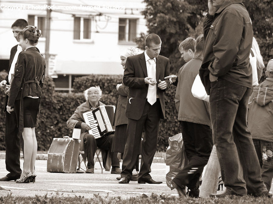 Human, People, Person, Accordion, Musical Instrument, Luggage, Suitcase