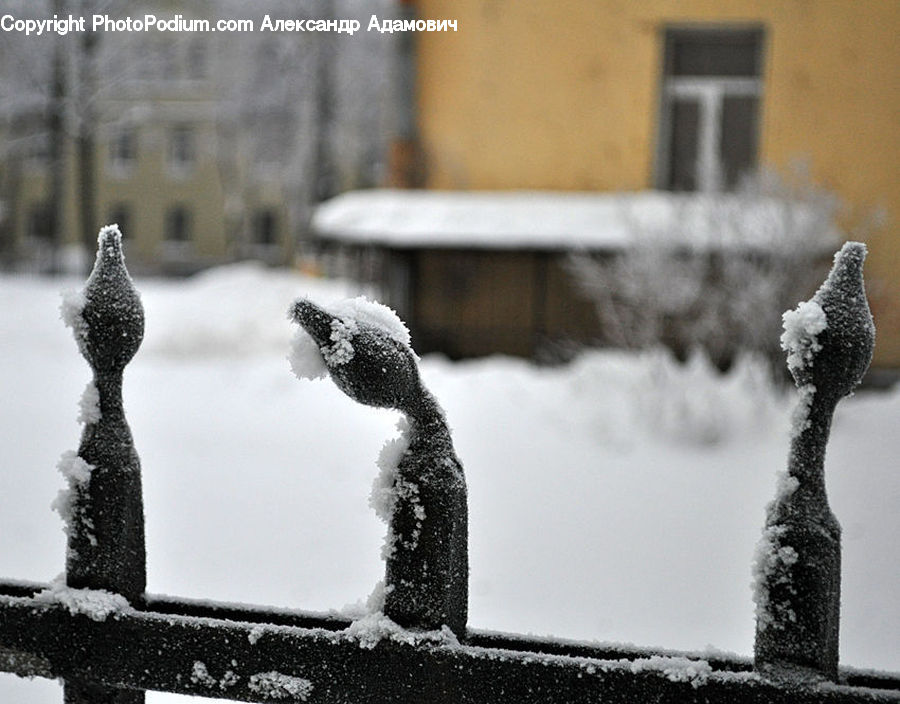 Ice, Outdoors, Snow, Fence, Wall