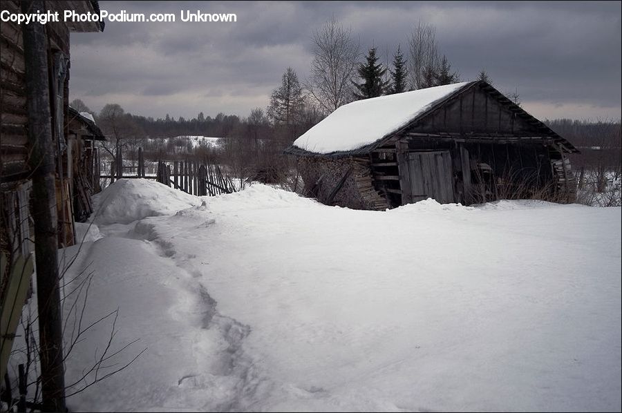 Building, Cottage, Housing, Ice, Outdoors, Snow, Cabin