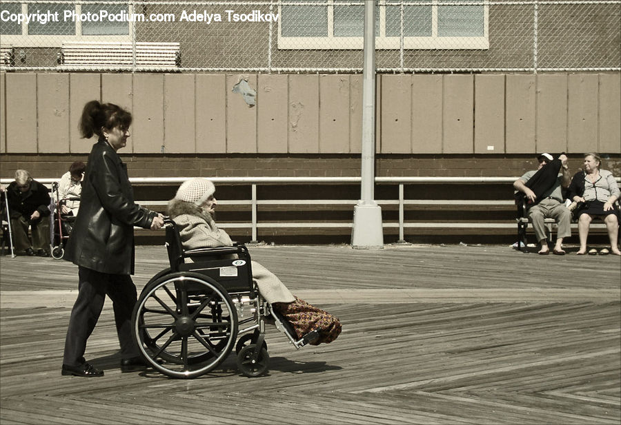 Human, People, Person, Bench, Bicycle, Bike, Vehicle
