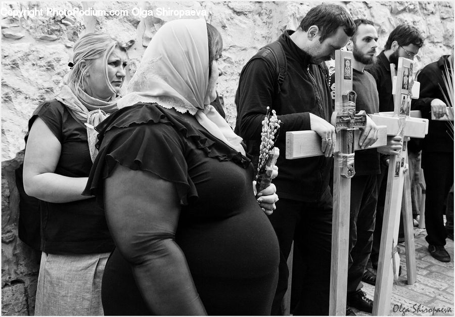 Human, People, Person, Bench, Cross, Crowd