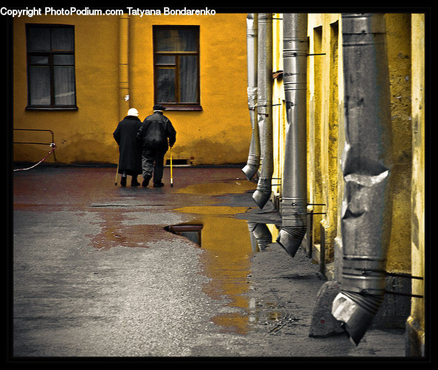 Leisure Activities, Walking, Stick, Pedestrian, Person, Pavement, People
