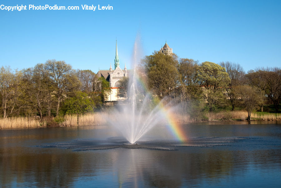 Fountain, Water, Architecture, Castle, Fort, Church, Worship