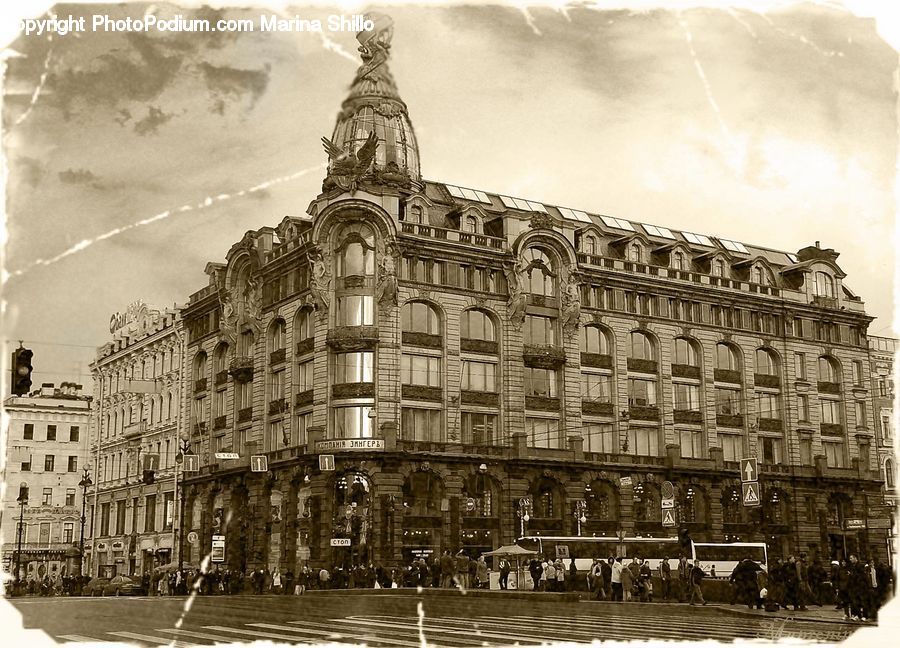 City, Downtown, Urban, Architecture, Plaza, Town Square, Building