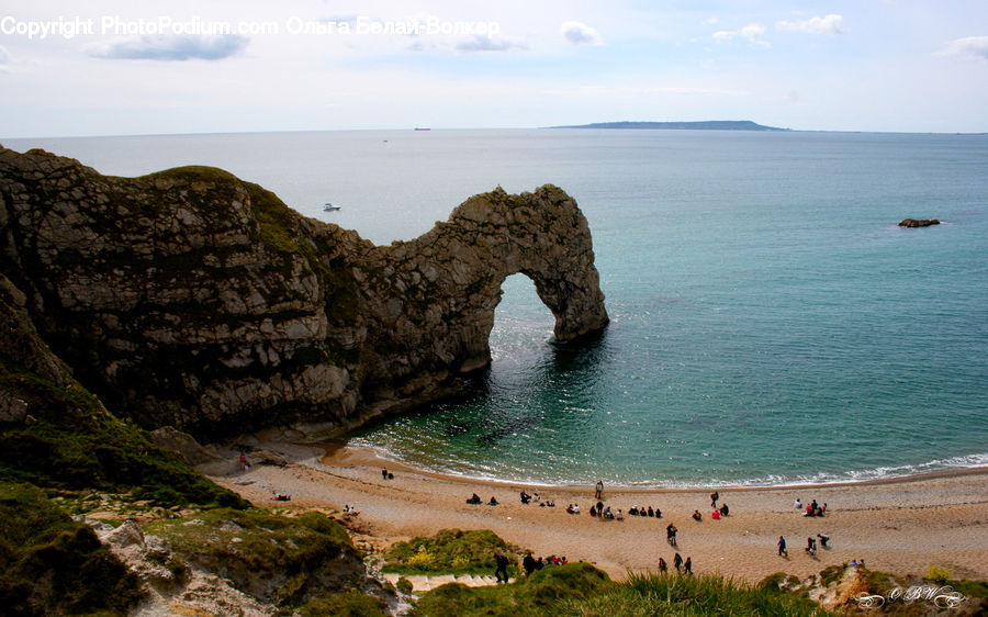 Promontory, Cliff, Outdoors, Beach, Coast, Sea, Water