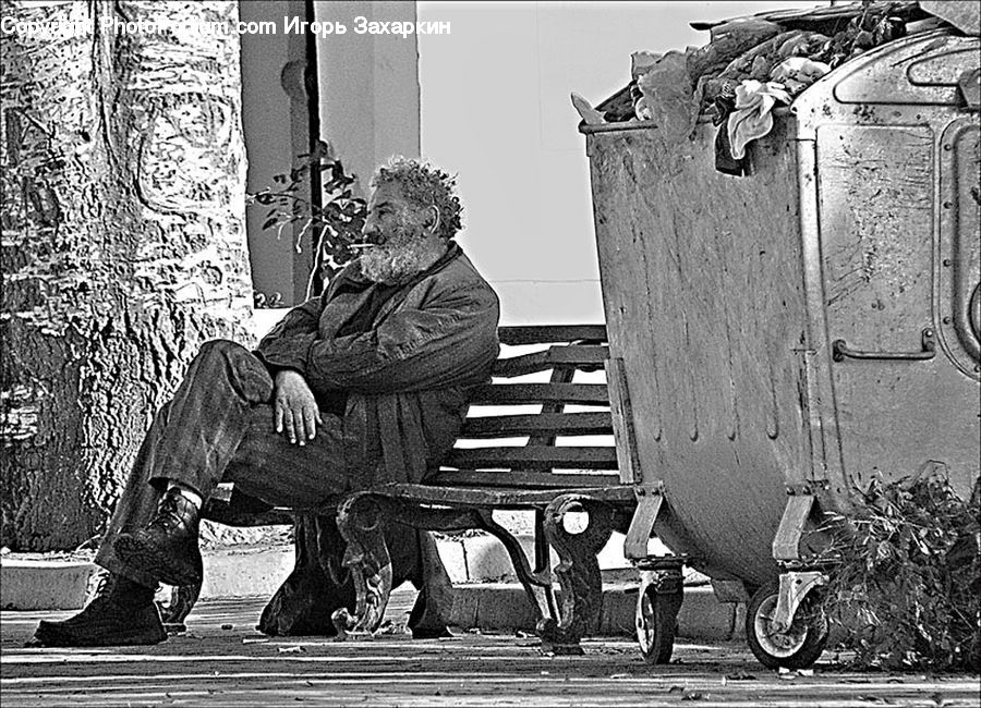 Moped, Motor Scooter, Motorcycle, Vehicle, Vespa, Bench, Alley