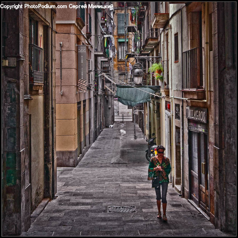 Alley, Alleyway, Road, Street, Town, Building, Downtown