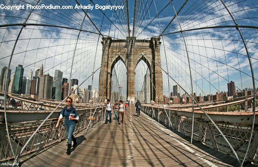 People, Person, Human, Bridge, Tourist, City, Downtown