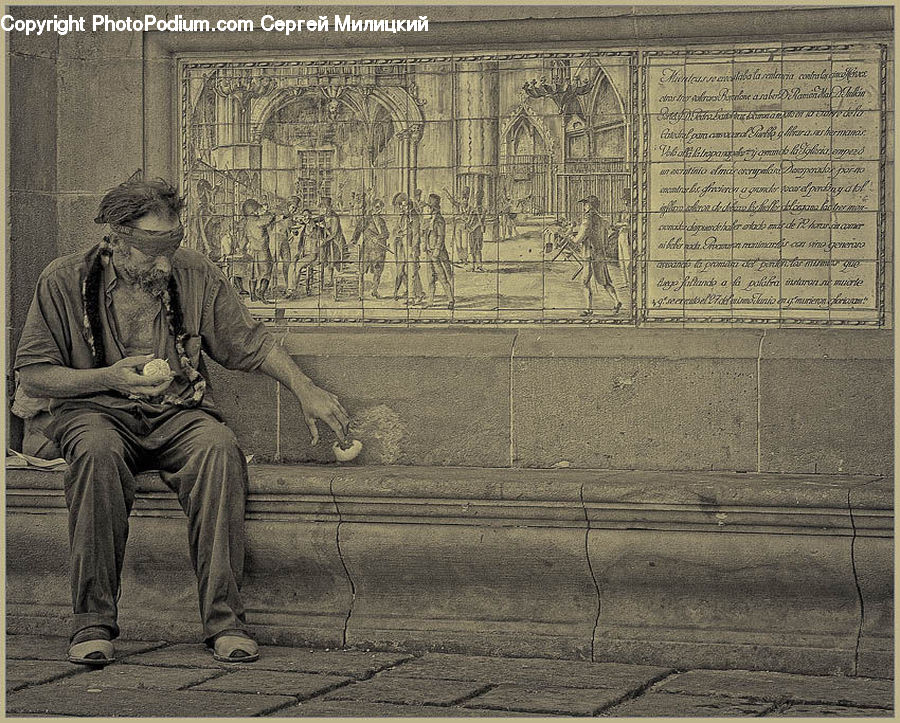 Art, Sculpture, Statue, Bench, Leisure Activities, Coat, Overcoat