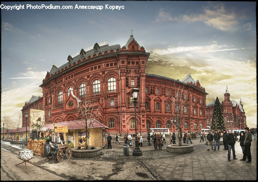 Architecture, Downtown, Plaza, Town Square, Building, Town, City