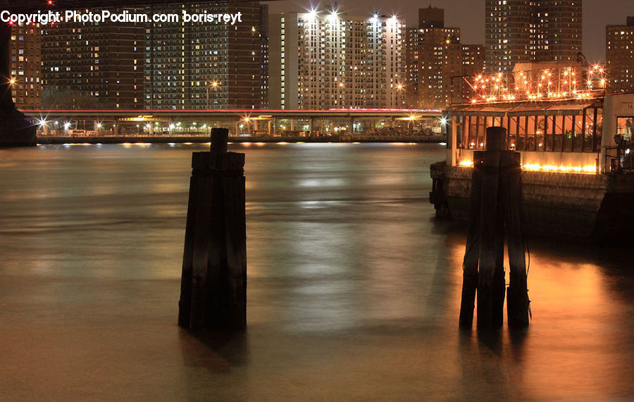 City, Downtown, Metropolis, Urban, Boardwalk, Deck, Path