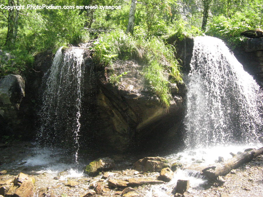 Outdoors, River, Water, Waterfall, Creek, Forest, Vegetation