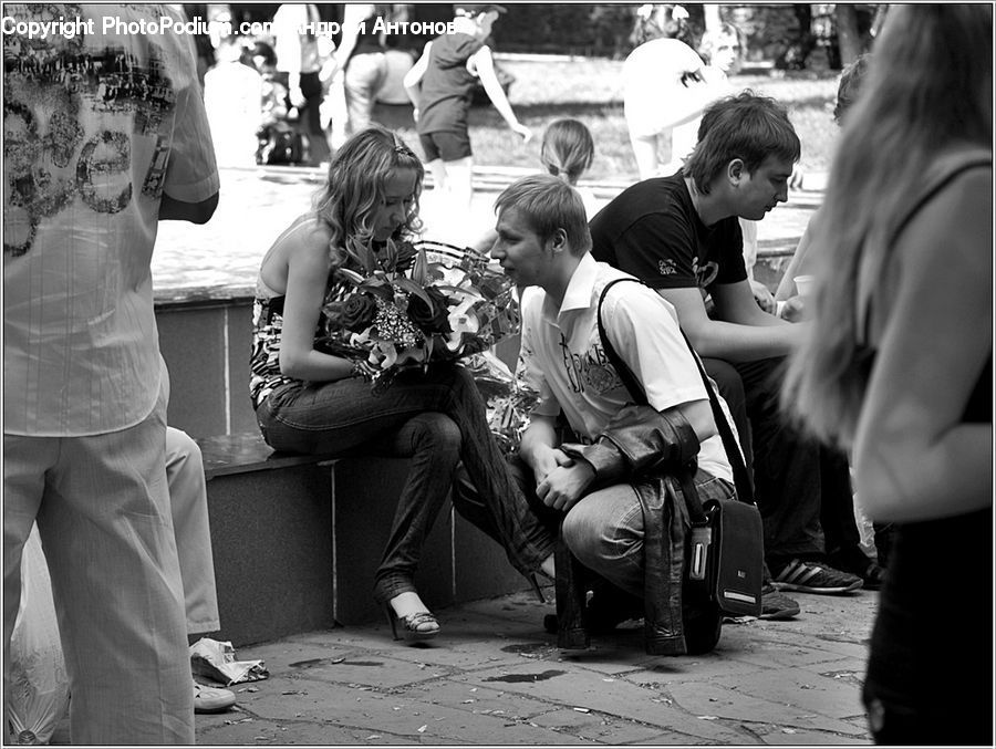 People, Person, Human, Crowd, Bench, Performer, Aerial View