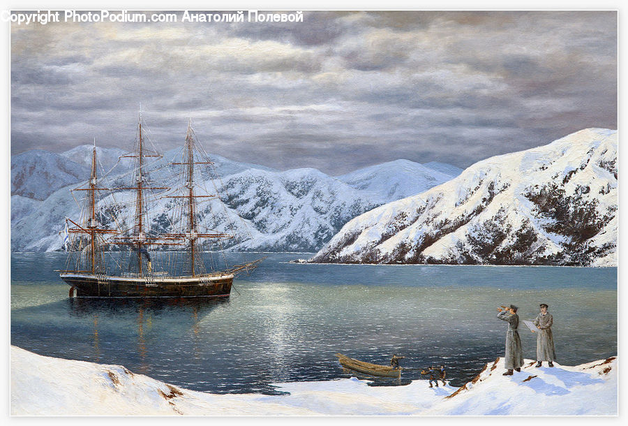 Arctic, Glacier, Ice, Mountain, Outdoors, Snow, Boat
