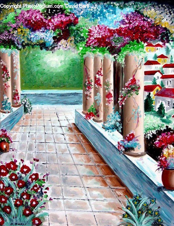 Plant, Potted Plant, Jar, Porcelain, Vase, Brick, Cake