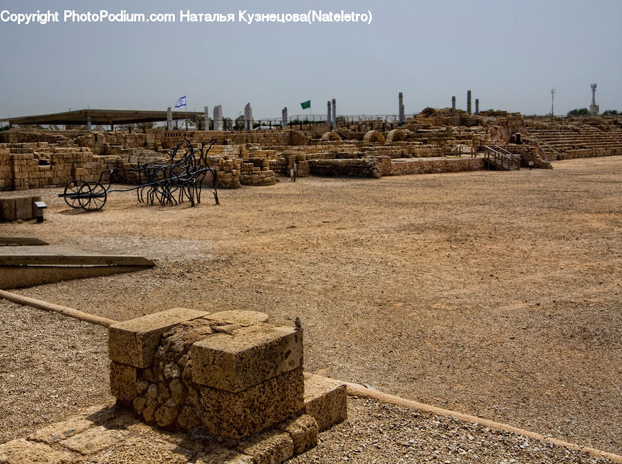 Ancient Egypt, Ruins, Lumber, Ground, Soil, Amphitheater, Amphitheatre