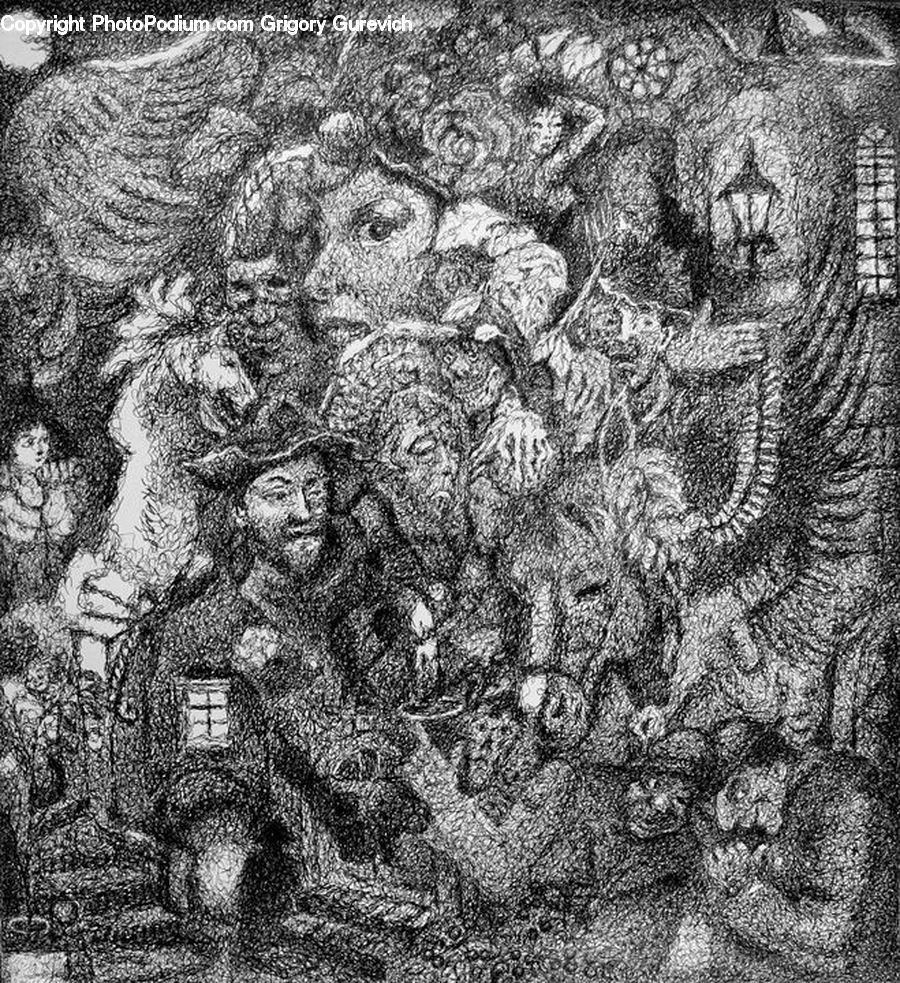Drawing, Sketch, Art, Carpet, Tapestry, Doodle, Cushion