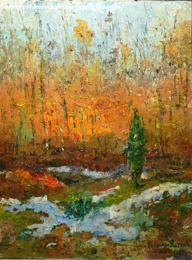 Art, Modern Art, Painting, Paint Container, Conifer, Larch, Tree