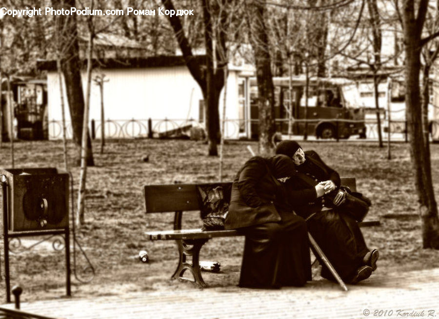 People, Person, Human, Bench, Luggage, Suitcase, Cross