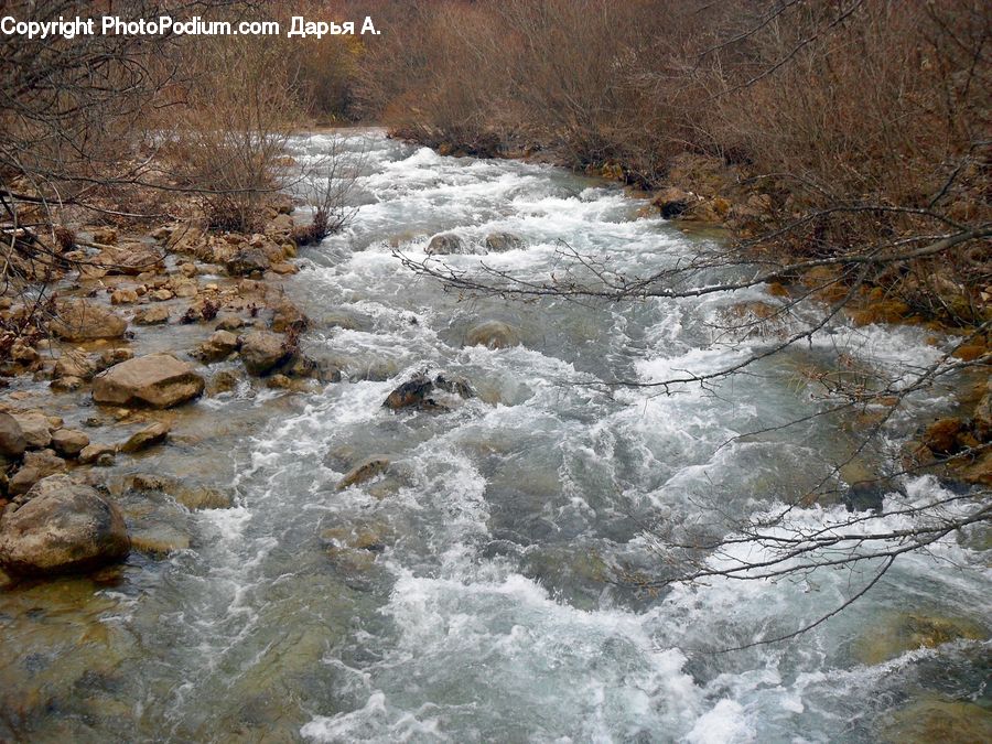 Creek, Outdoors, River, Water, Rock, Stream