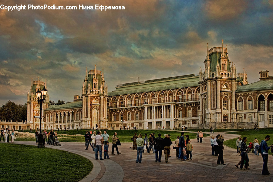 Architecture, Downtown, Plaza, Town Square, Castle, Mansion, Palace
