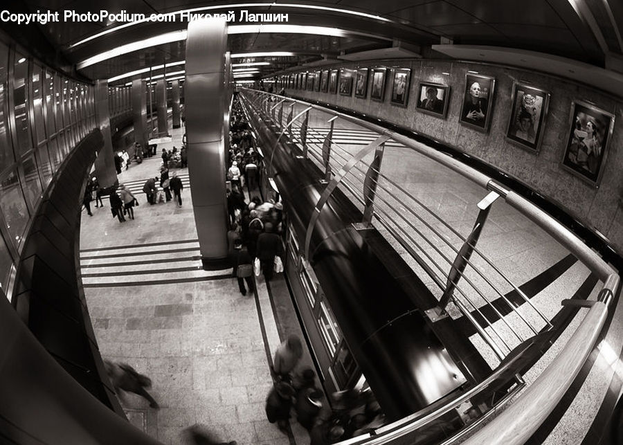 Subway, Train, Train Station, Vehicle, Cello, Musical Instrument, Banister