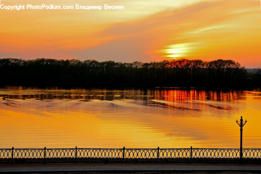 Dawn, Dusk, Red Sky, Sky, Sunrise, Sunset, Flood
