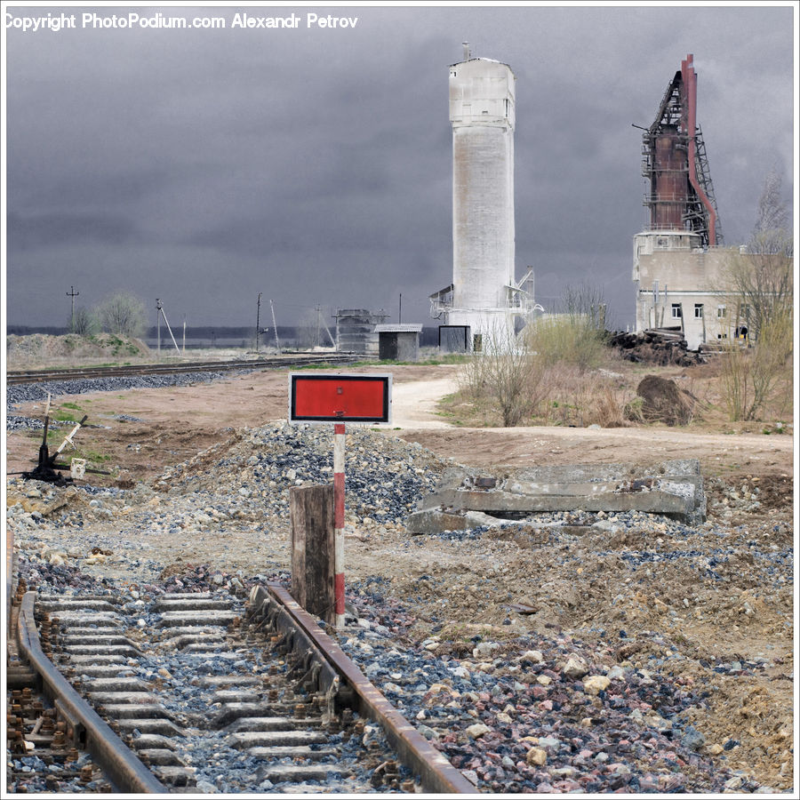 Factory, Rubble, Construction, Constriction Crane, Ground, Soil