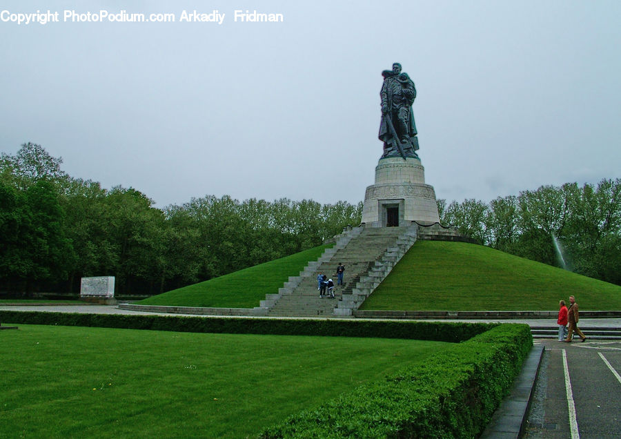 Grassland, Mound, Art, Sculpture, Statue, Park, Fence