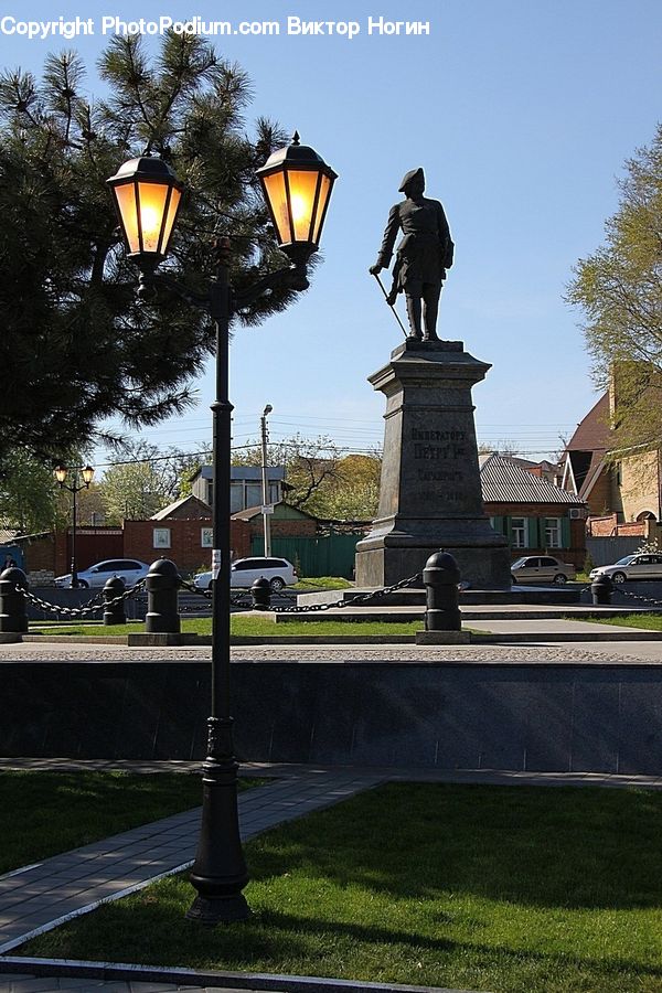 Art, Sculpture, Statue, Lamp Post, Pole, Architecture, Bell Tower
