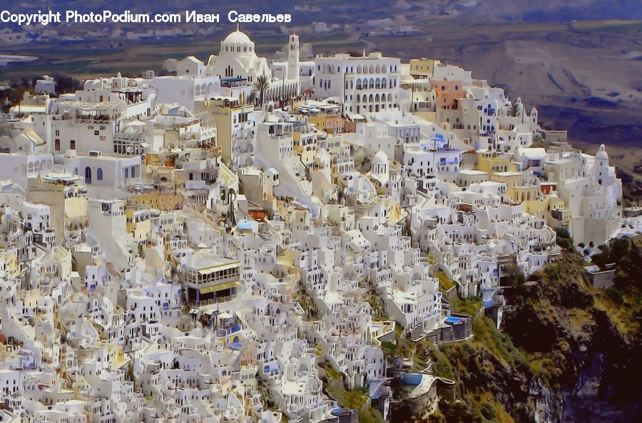 Cake, Dessert, Food, Aerial View, Building, Downtown, Town