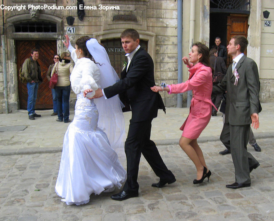 People, Person, Human, Clothing, Overcoat, Suit, Bride