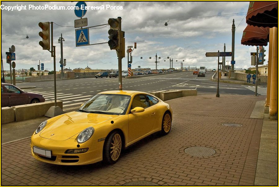 Automobile, Car, Vehicle, Coupe, Sports Car, Awning, Cab