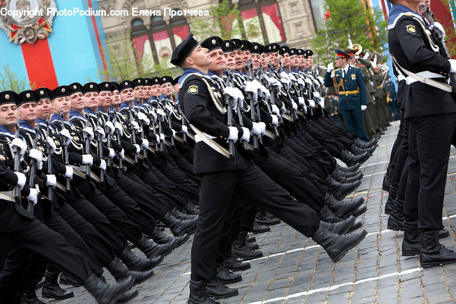 People, Person, Human, Marching, Parade, Military, Military Uniform