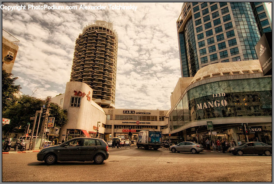 Automobile, Car, Vehicle, City, Downtown, Metropolis, Urban