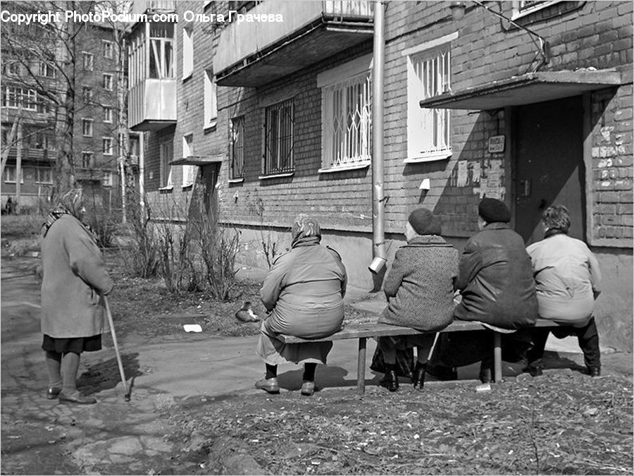 Human, People, Person, Bench, Back, Alley, Alleyway