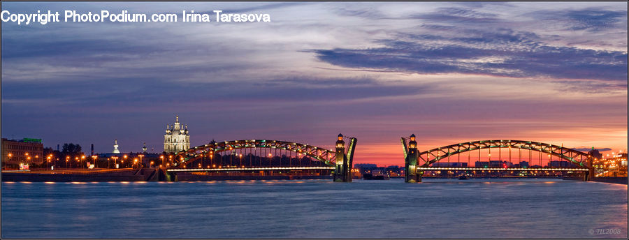 City, Downtown, Metropolis, Urban, Bridge, Harbor, Port