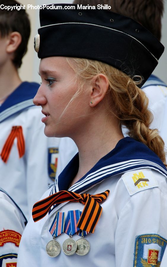 People, Person, Human, Sailor Suit, Captain, Officer, Badge