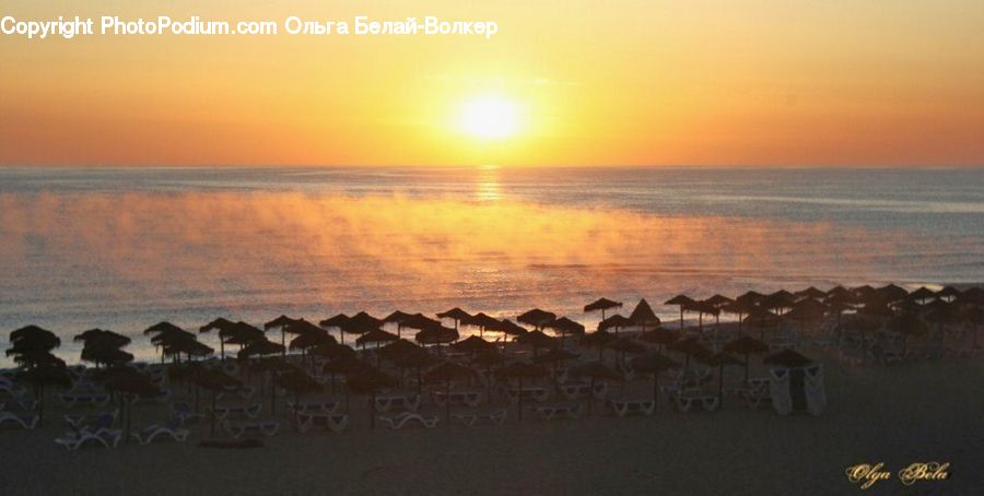 Dusk, Outdoors, Sky, Sunlight, Sunrise, Sunset, Beach