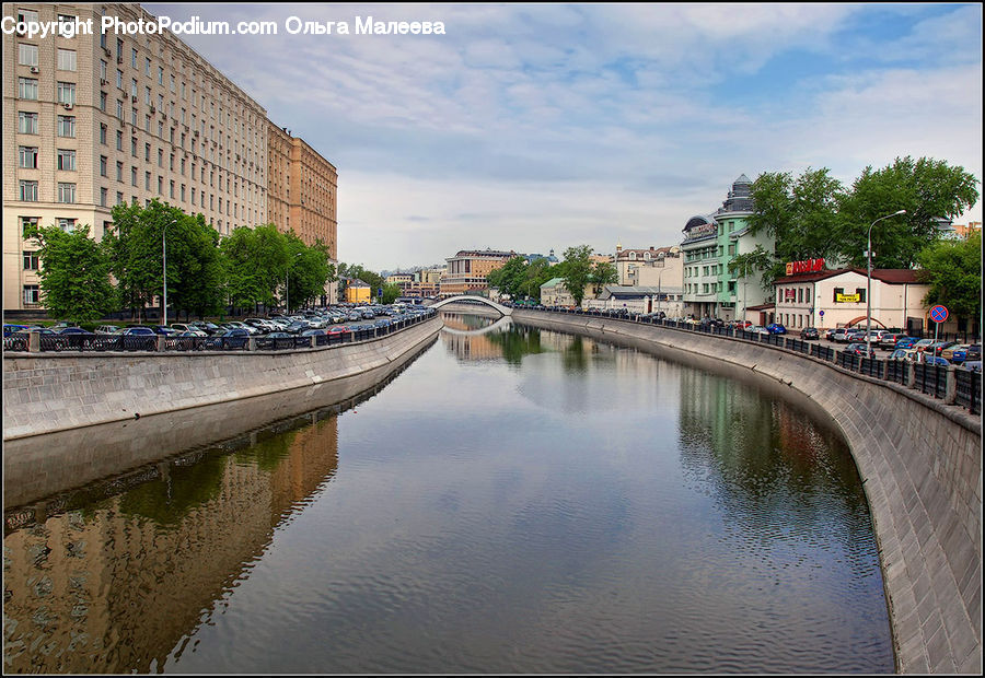 Parking, Parking Lot, Canal, Outdoors, River, Water, Plant