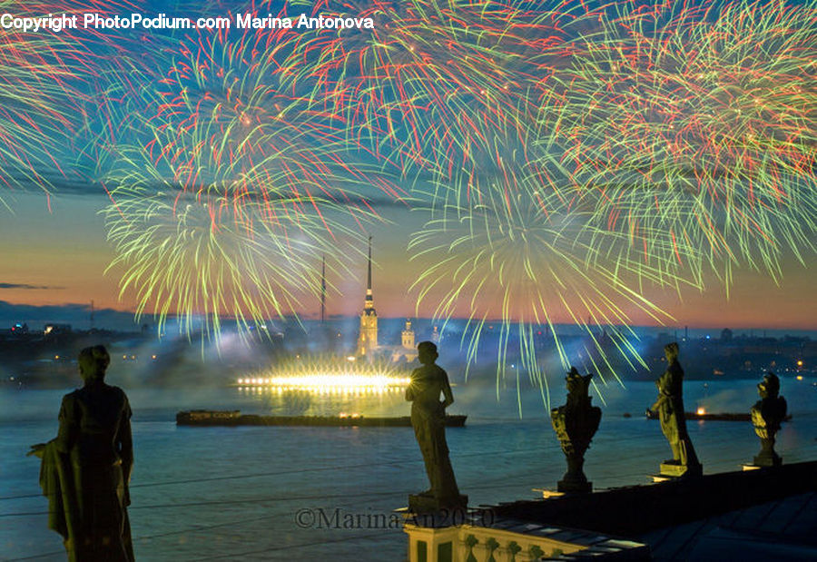 People, Person, Human, Fireworks, Night, Art, Sculpture