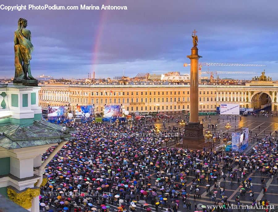 Crowd, Architecture, Downtown, Plaza, Town Square, Carnival, Festival