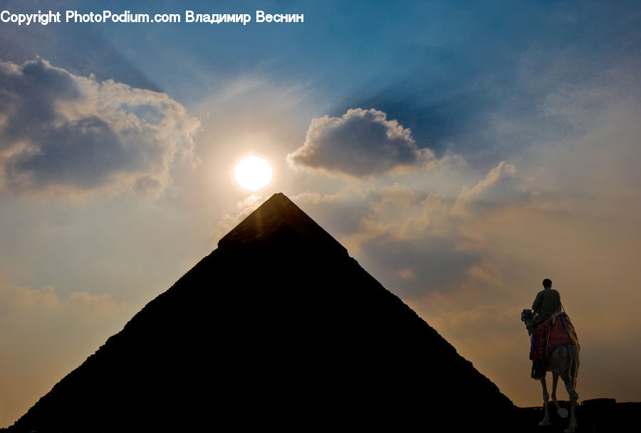 Ancient Egypt, Architecture, Pyramid, Triangle, Animal, Horse, Mammal