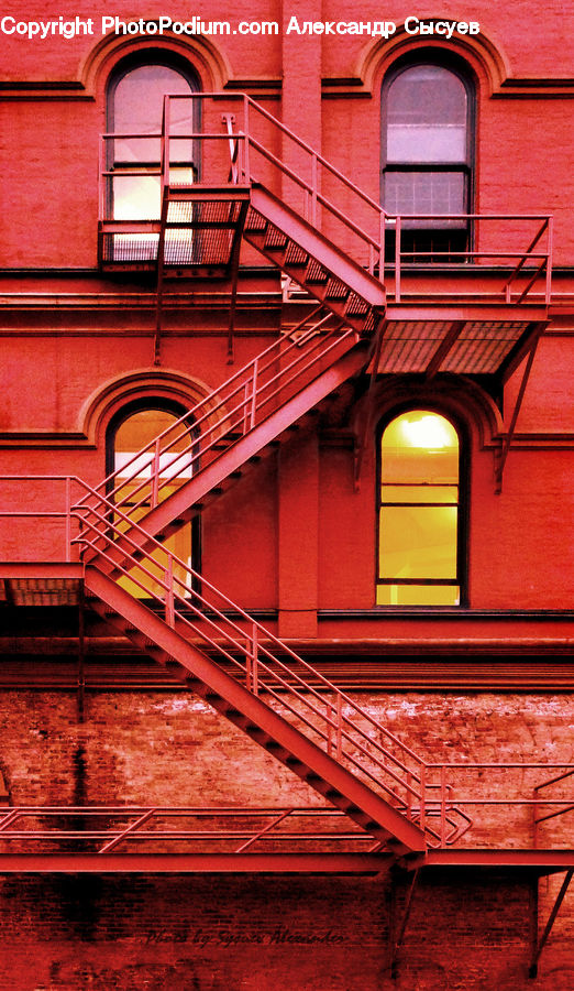 Brick, Balcony, Apartment Building, Building, High Rise, Downtown, Town